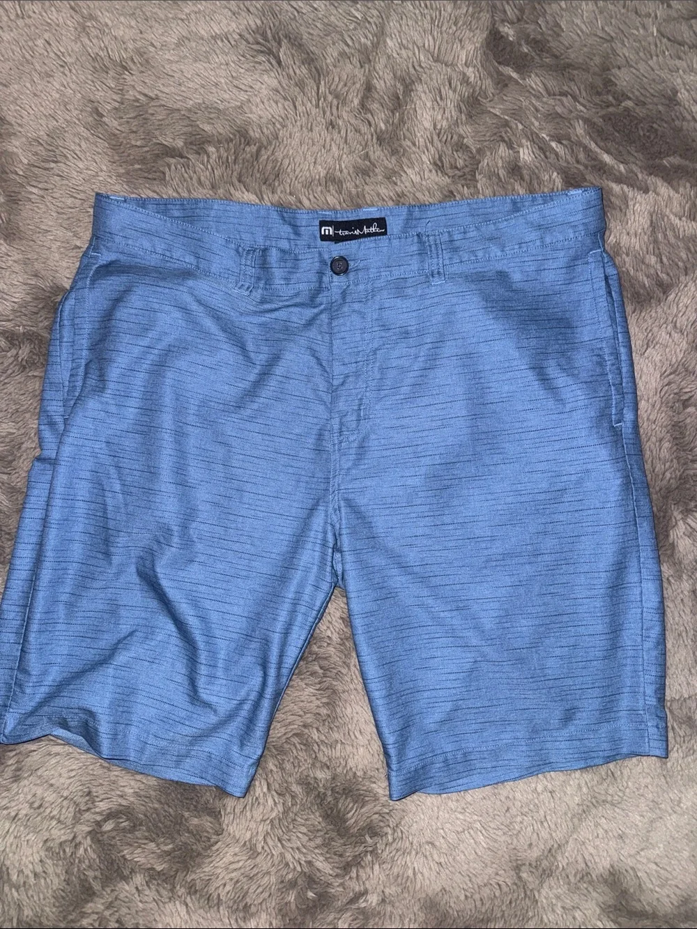 Travis Mathew Men's Blue Flat-Front Shorts